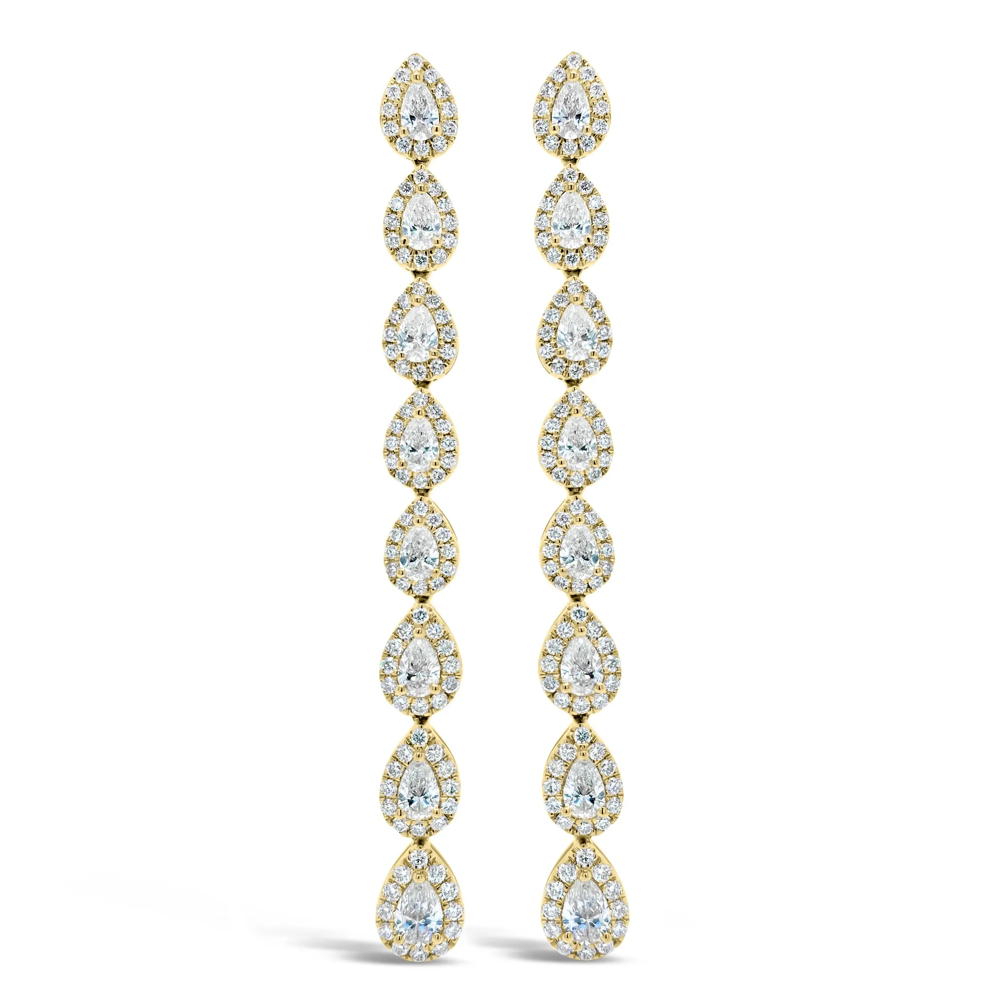 Diamond Teardrop Long Dangle Earrings