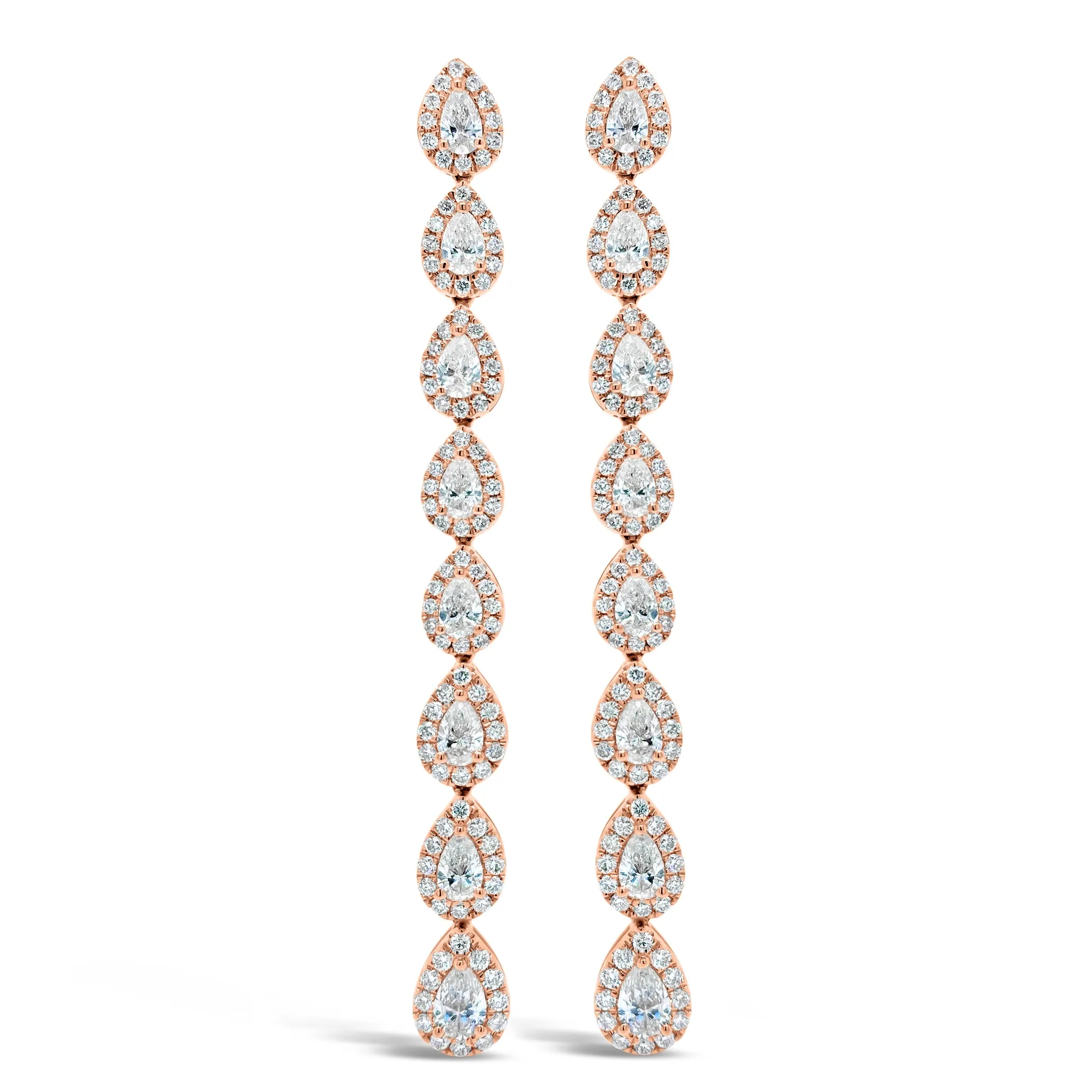 Diamond Teardrop Long Dangle Earrings