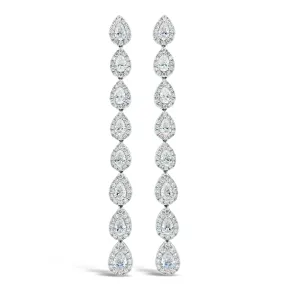Diamond Teardrop Long Dangle Earrings