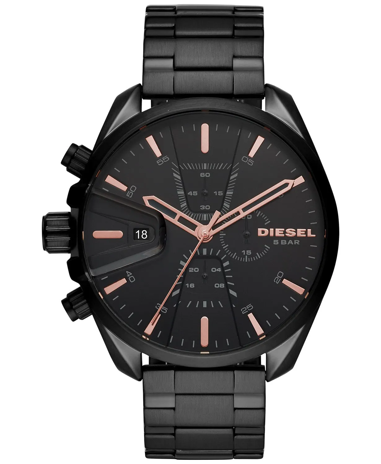 Diesel DZ4524 Chronograph MS9 Black Stainless Steel Bracelet Watch 48mm Men Watches