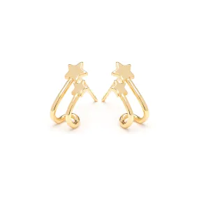 Double Star Huggie Hoops