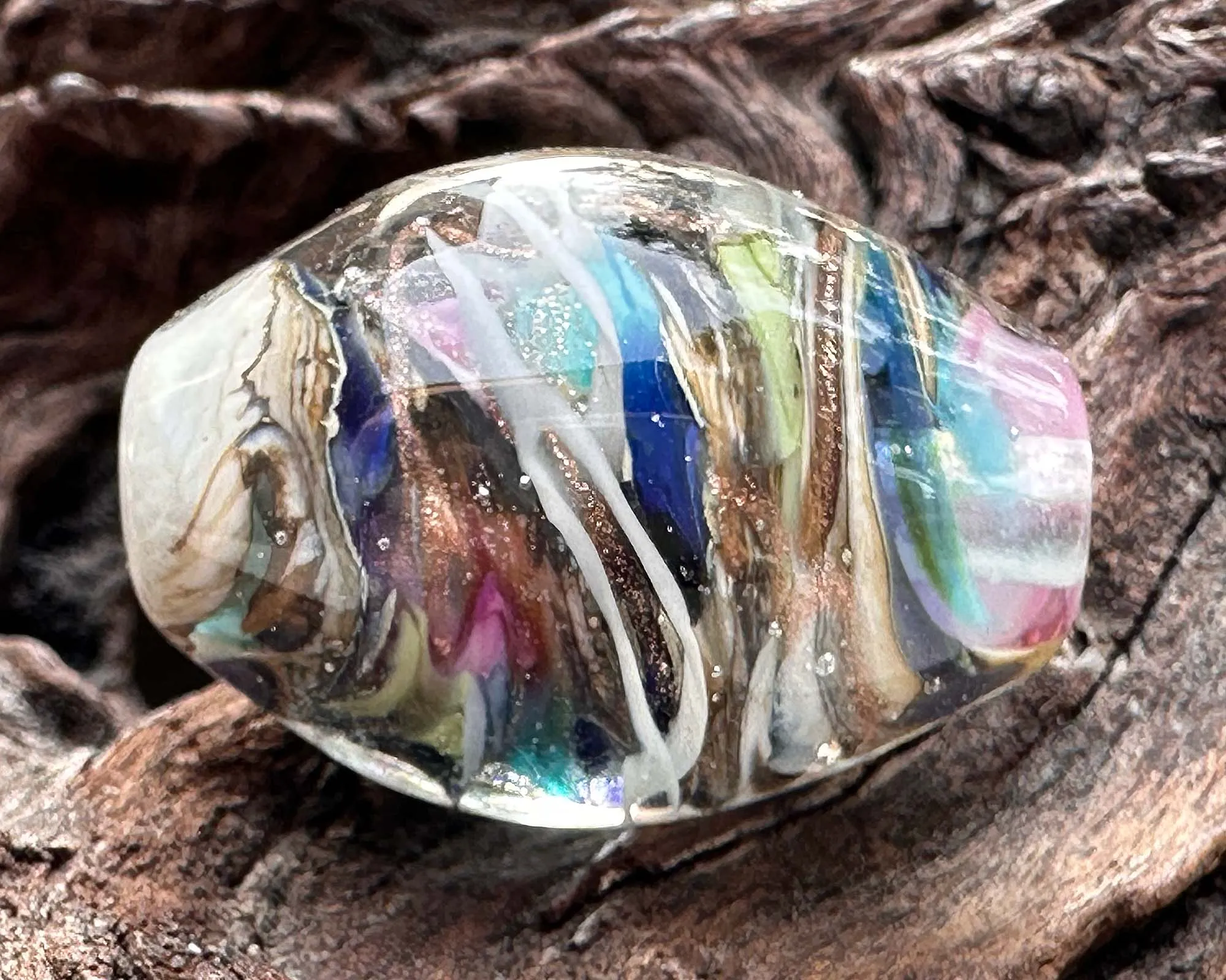 Dreamscape Swirl Lampwork Focal Bead SRA