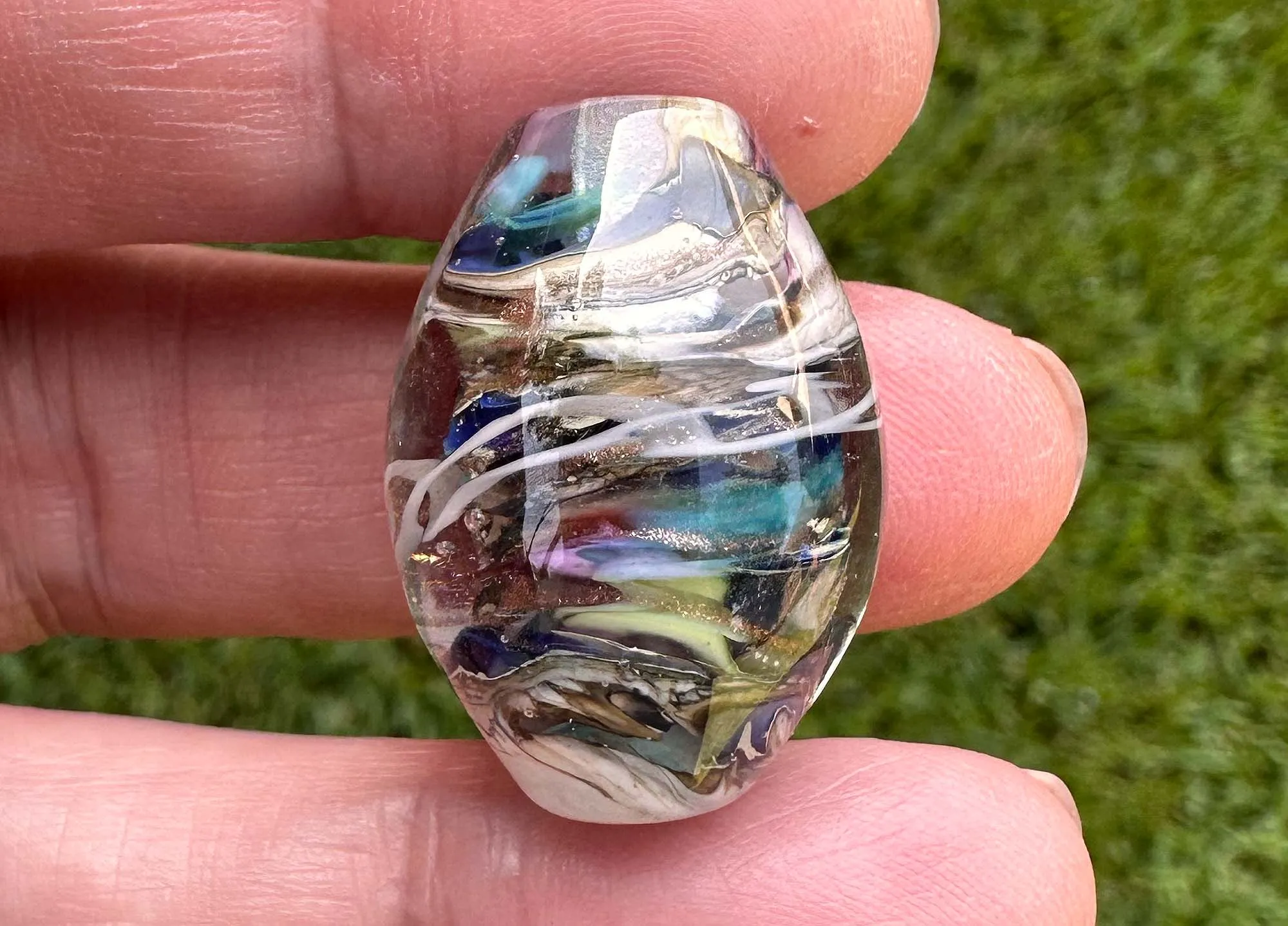 Dreamscape Swirl Lampwork Focal Bead SRA