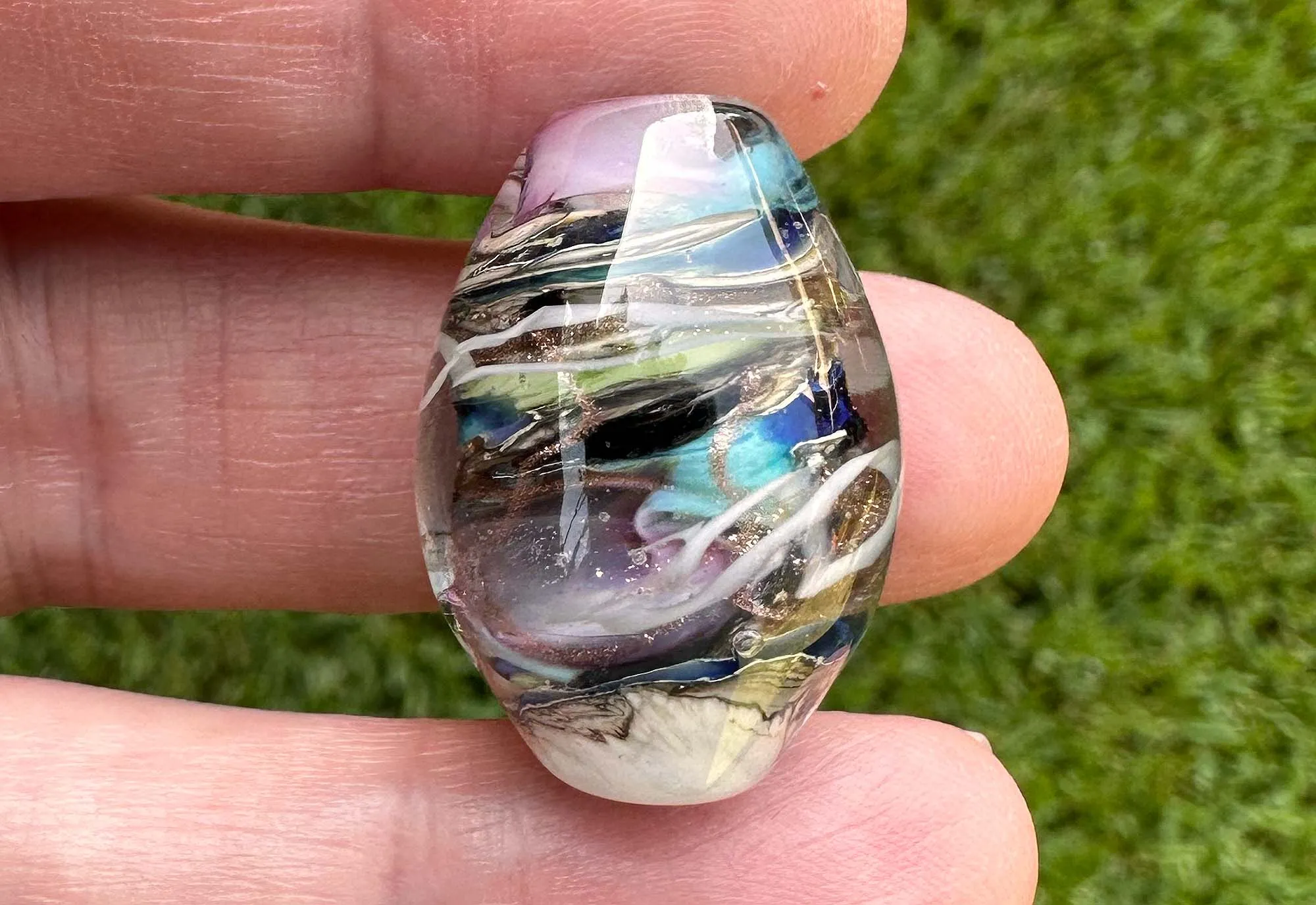 Dreamscape Swirl Lampwork Focal Bead SRA