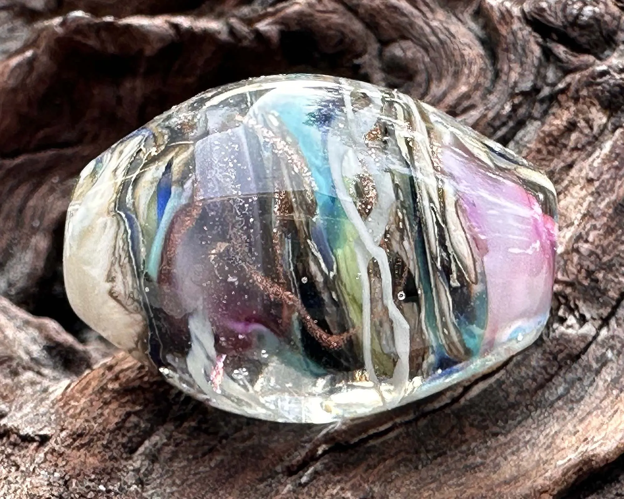 Dreamscape Swirl Lampwork Focal Bead SRA