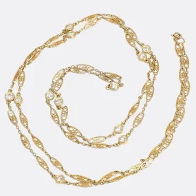 Edwardian Diamond & Infinity Knot Chain, 29"
