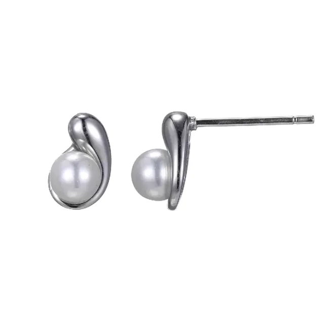 ELLE Sterling Silver Pearl "Caramel" Drop Stud Earrings (SI5043)