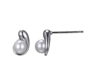 ELLE Sterling Silver Pearl "Caramel" Drop Stud Earrings (SI5043)