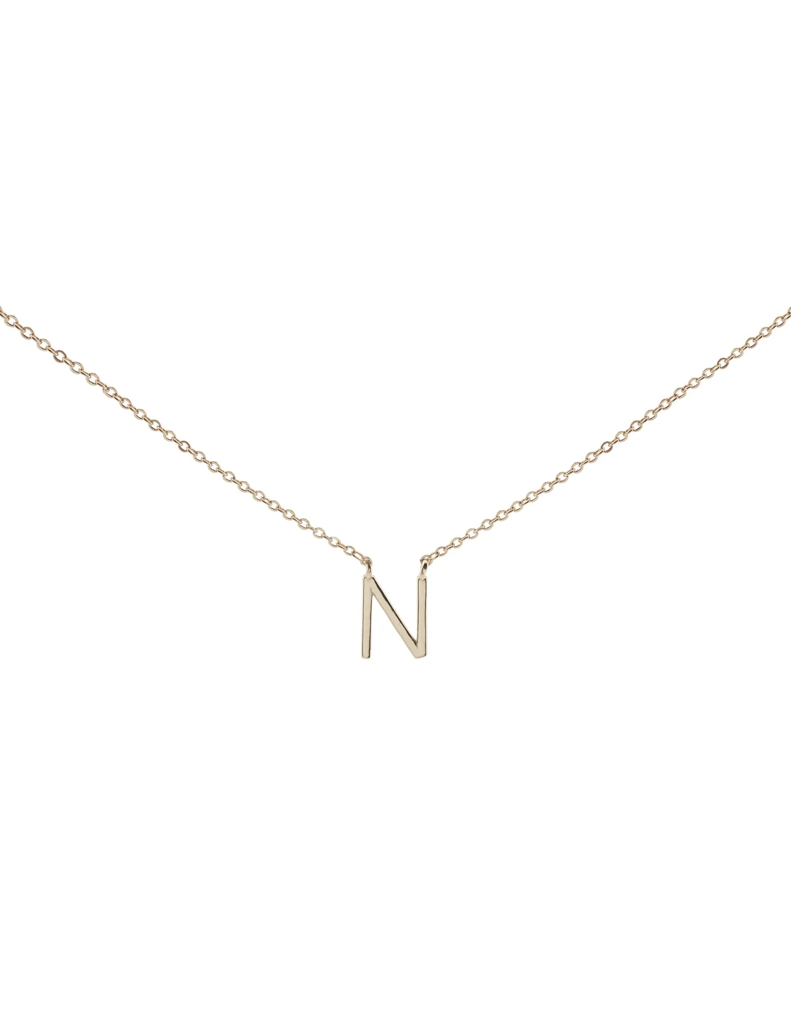 Elly Lou Timeless Initial Necklace - N- Silver