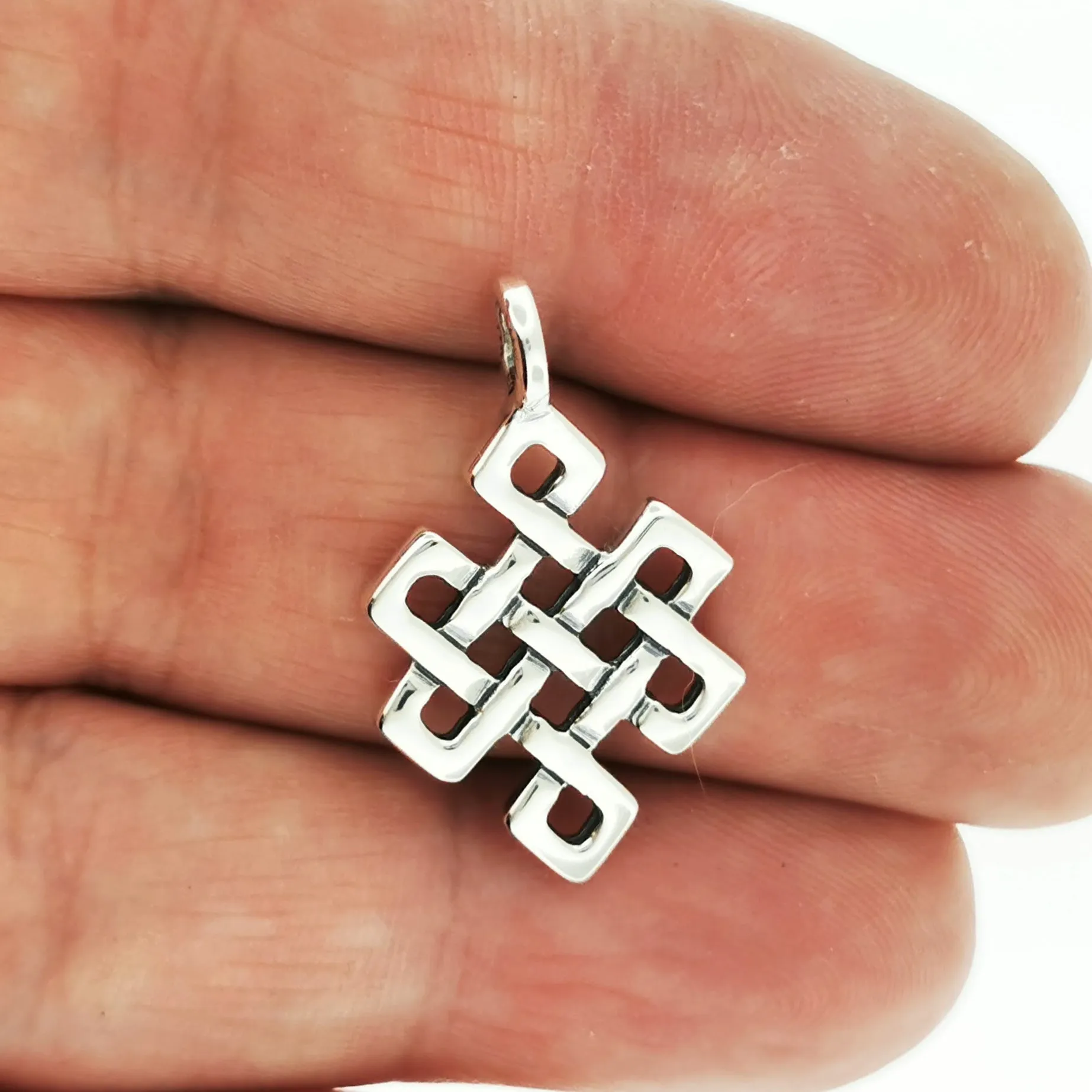 Endless Knot Pendant in Sterling Silver or Antique Bronze