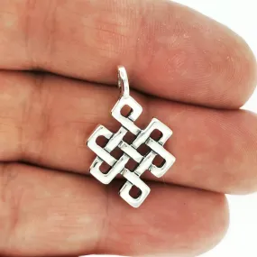 Endless Knot Pendant in Sterling Silver or Antique Bronze
