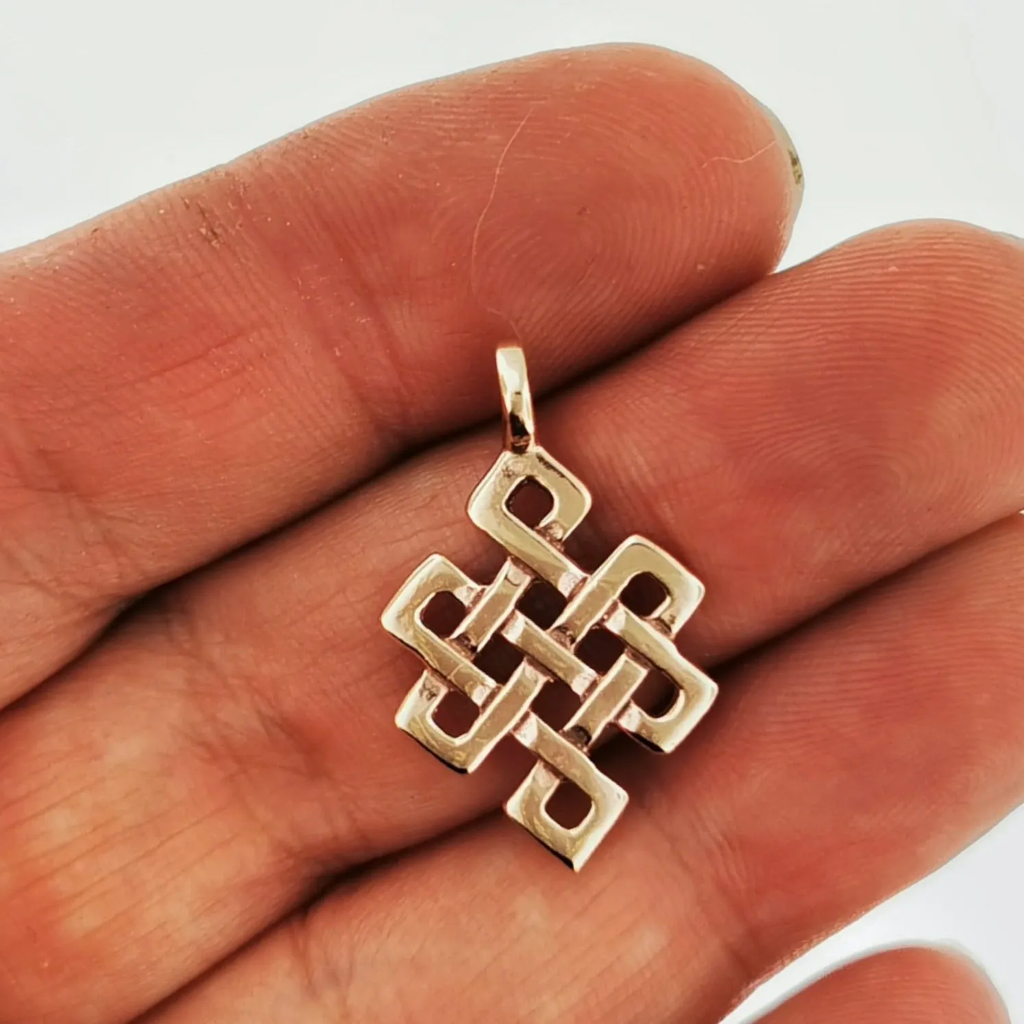 Endless Knot Pendant in Sterling Silver or Antique Bronze