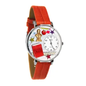 English Teacher Watch in Silver (Large)