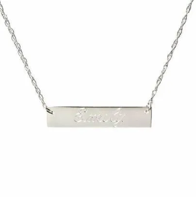 Engraved Bar Necklace