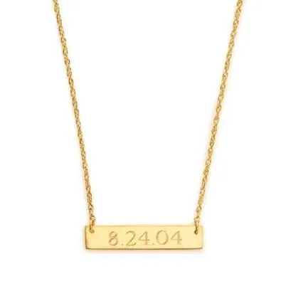 Engraved Bar Necklace