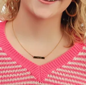 Engraved Bar Necklace