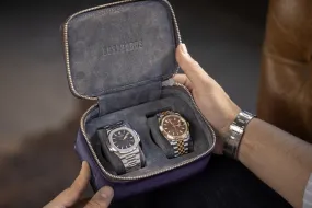 Ephesus Watch Case - Parchment Patina Purple For 2 Watches