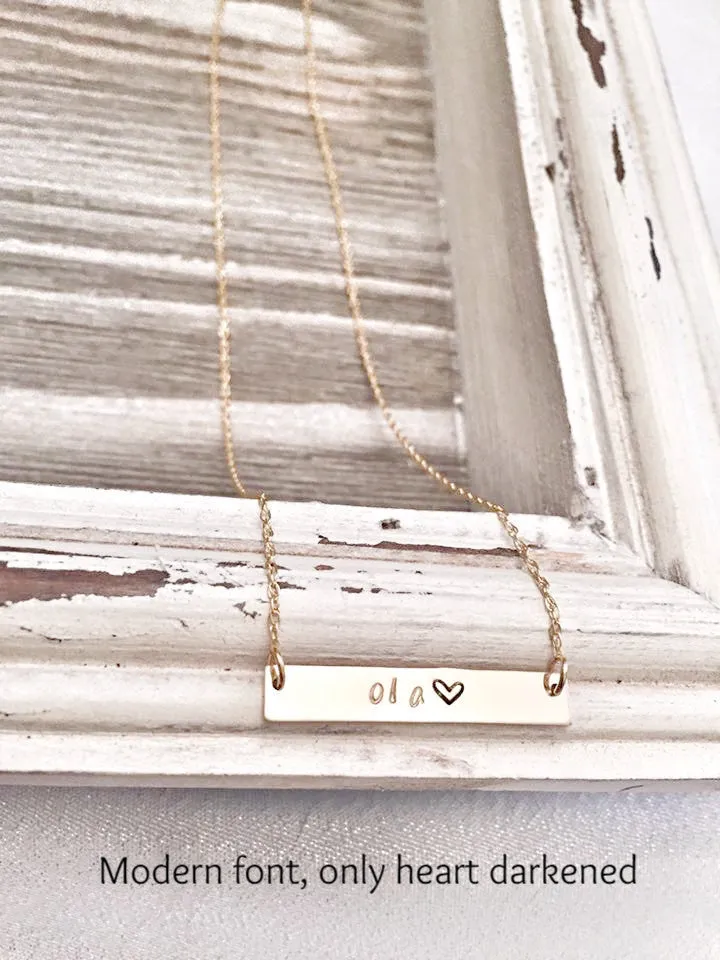 Everyday Bar Necklace - Hand Stamped - Precious Metals