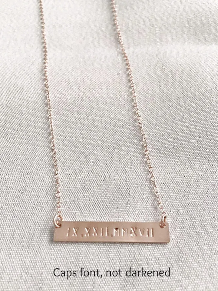 Everyday Bar Necklace - Hand Stamped - Precious Metals