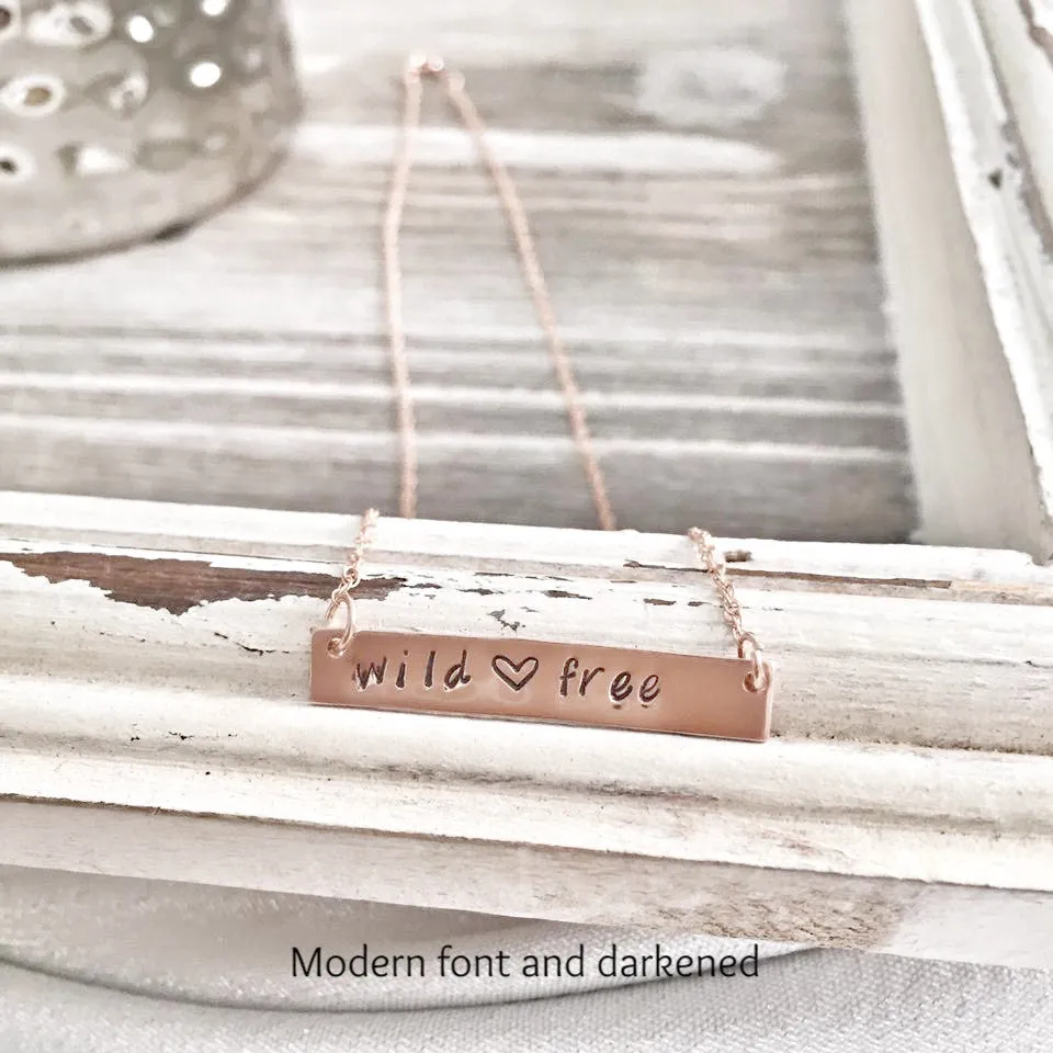 Everyday Bar Necklace - Hand Stamped - Precious Metals