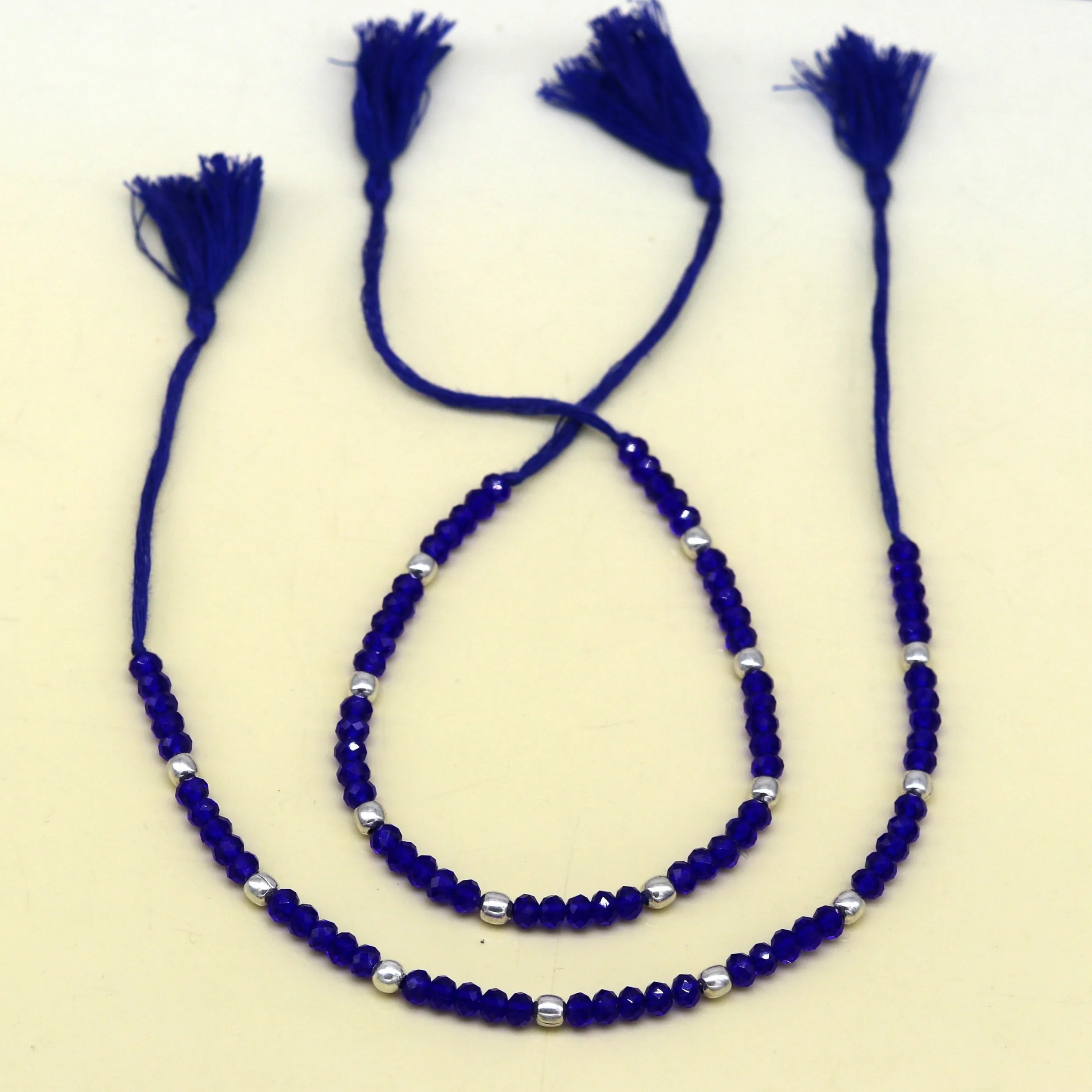 Exclusive threads anklets semi precious blue stone and 925 silver beads, custom made ankle bracelet, pretty modern beaded jewelry ank250