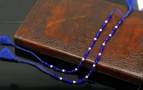 Exclusive threads anklets semi precious blue stone and 925 silver beads, custom made ankle bracelet, pretty modern beaded jewelry ank250