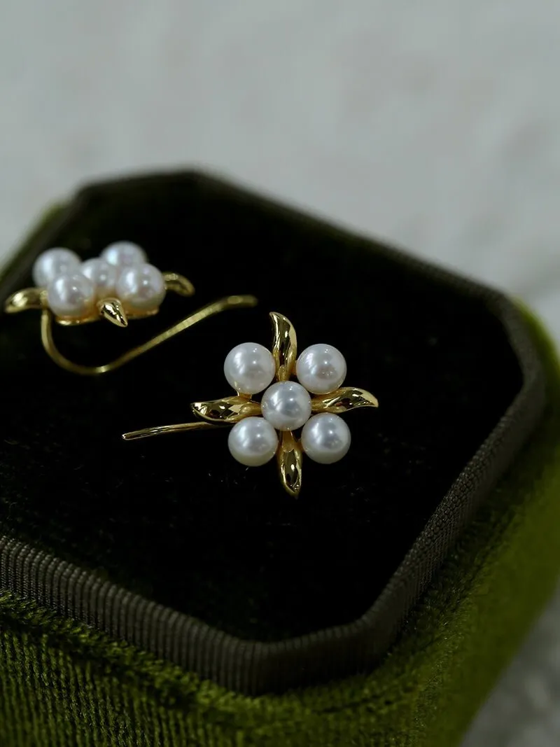 Fashion Flower Pearl Earrings
