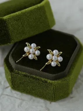 Fashion Flower Pearl Earrings