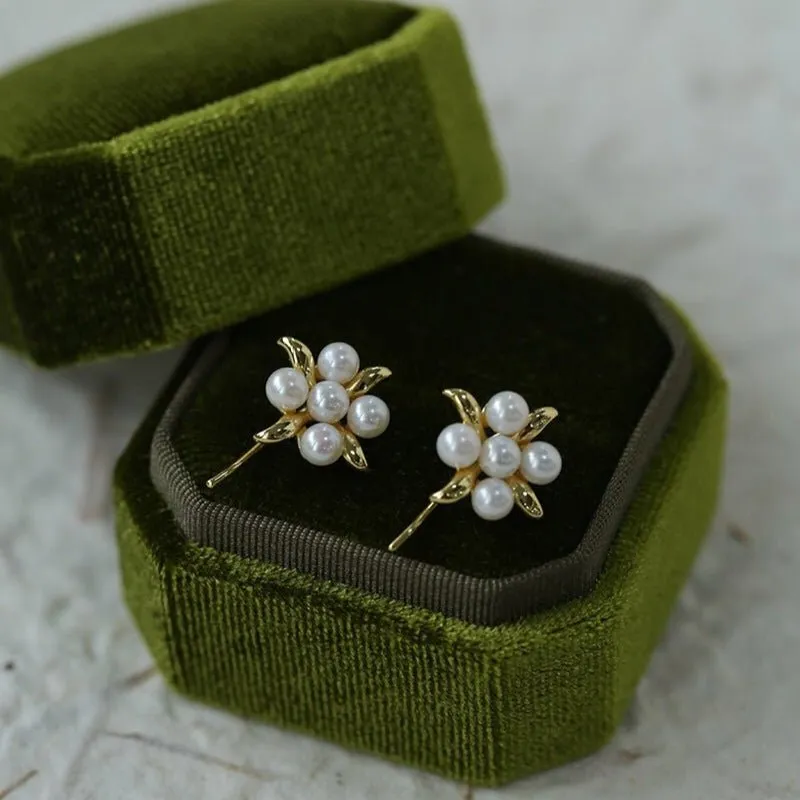 Fashion Flower Pearl Earrings