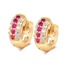 Fashion Korea style 18K gold Plated AAA CZ Diamond High quality hoop Earrings party jewelry gift hoop earrings for Women brincos