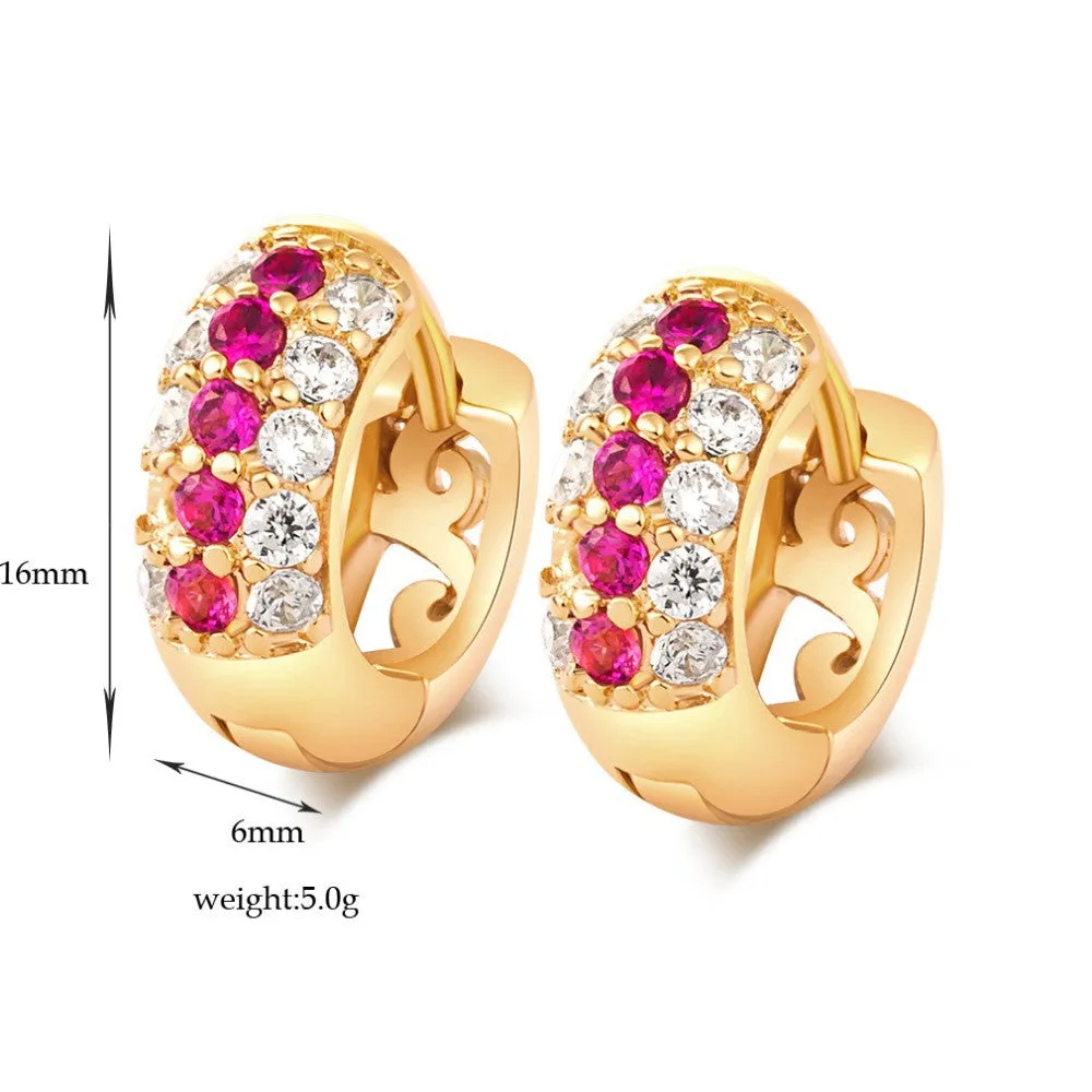 Fashion Korea style 18K gold Plated AAA CZ Diamond High quality hoop Earrings party jewelry gift hoop earrings for Women brincos