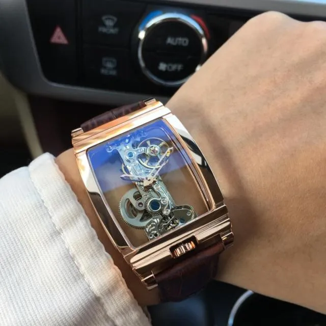 Fashion Mens Tourbillon Watch Luxury Waterproof Advance Sports Skeleton Automatic Mechanical Men Watches Wristwatch Men Clock