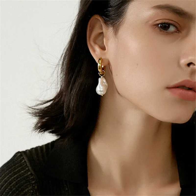 Faye Freshwater Baroque Pearl Drop Earrings