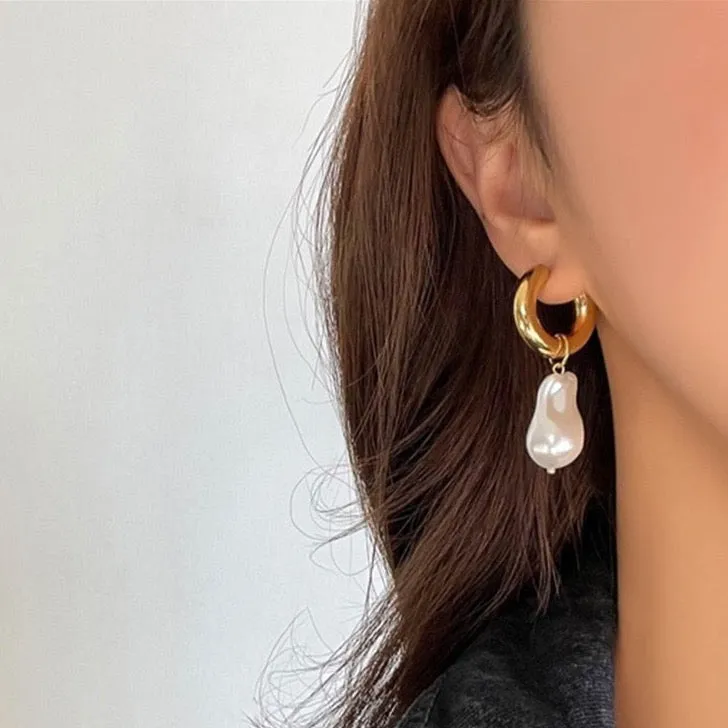 Faye Freshwater Baroque Pearl Drop Earrings
