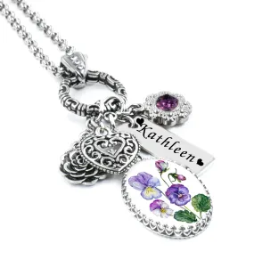 February Birthday Flower Necklace