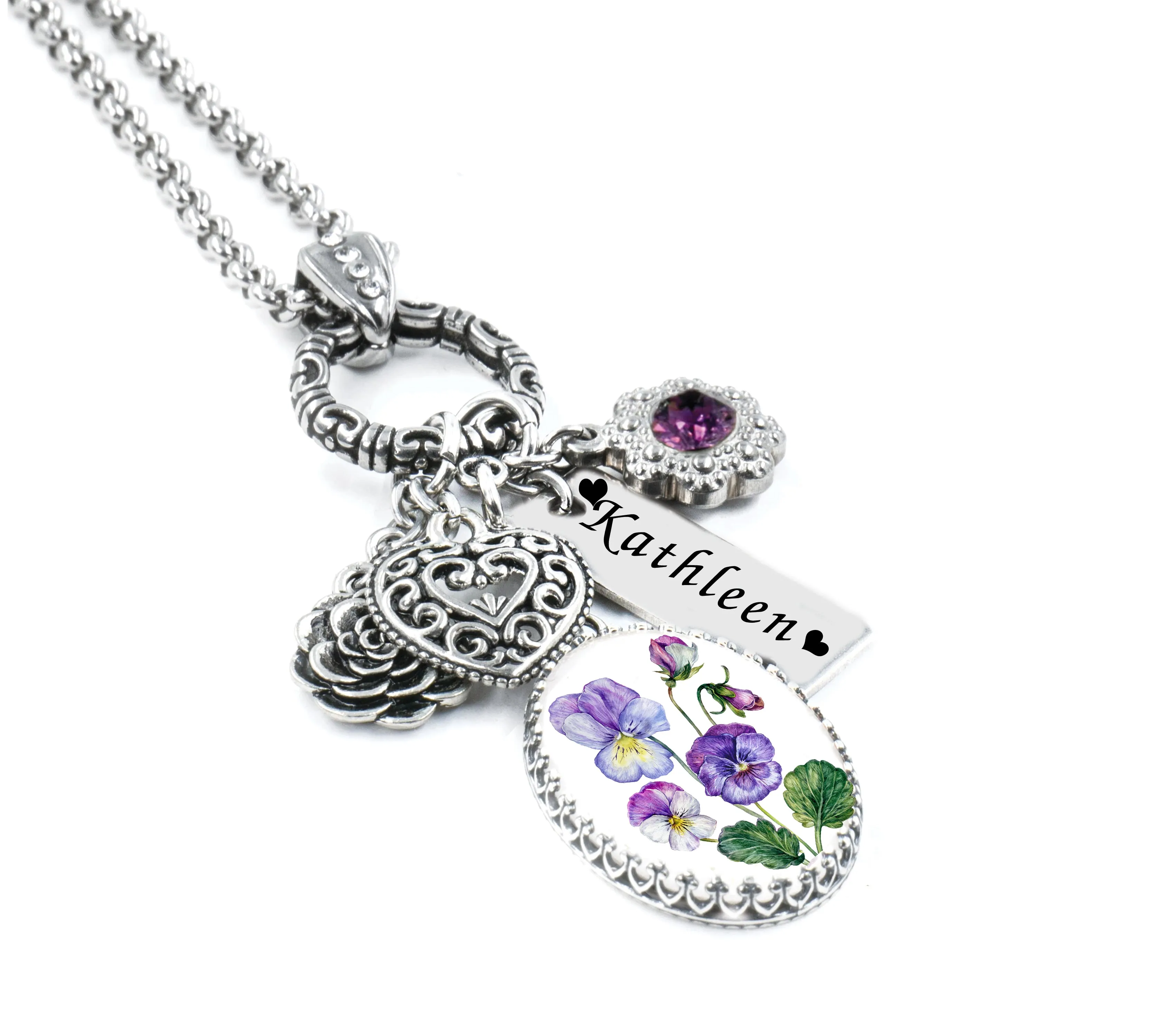 February Birthday Flower Necklace