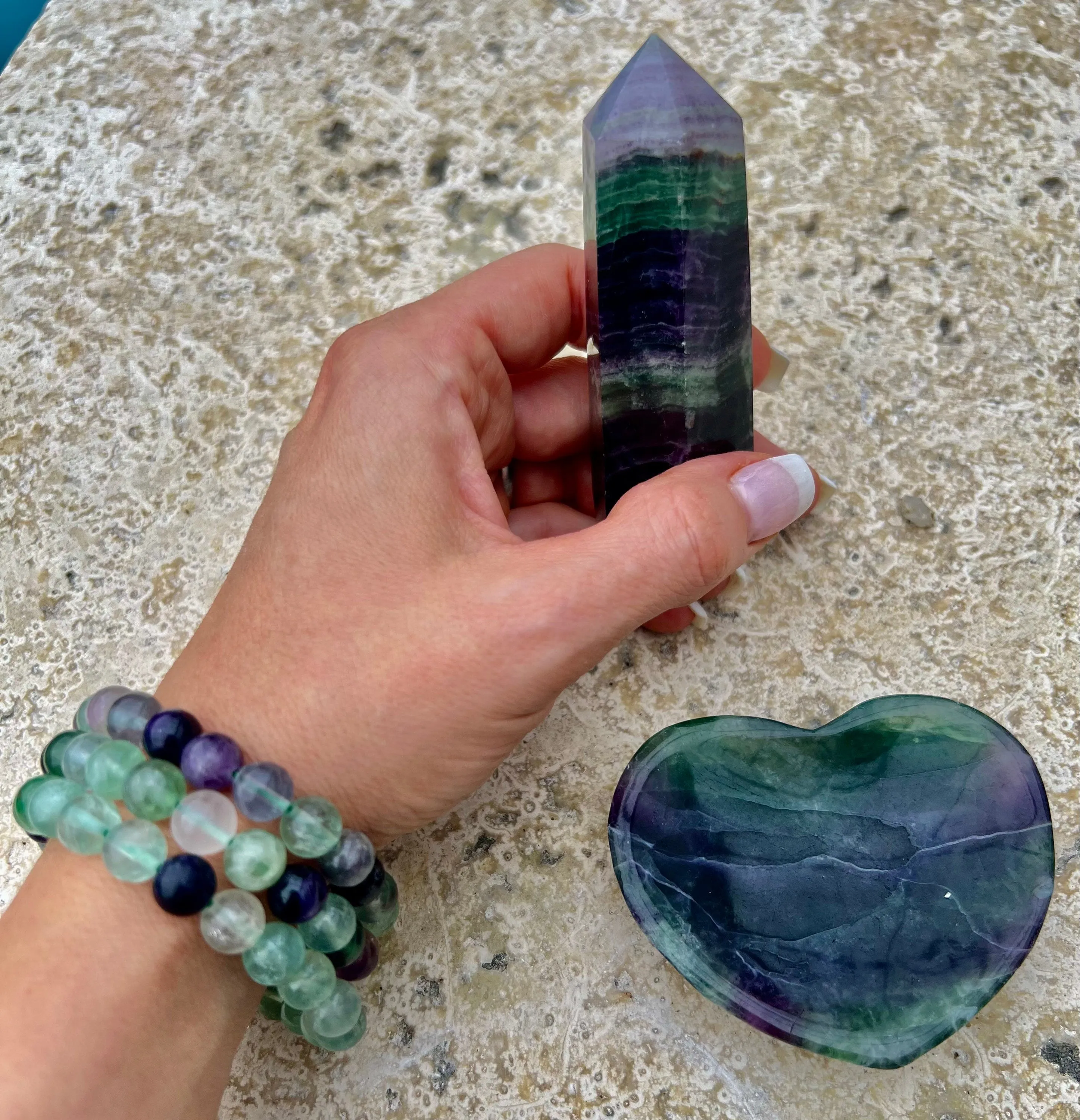 Fluorite bracelet 5 piece set