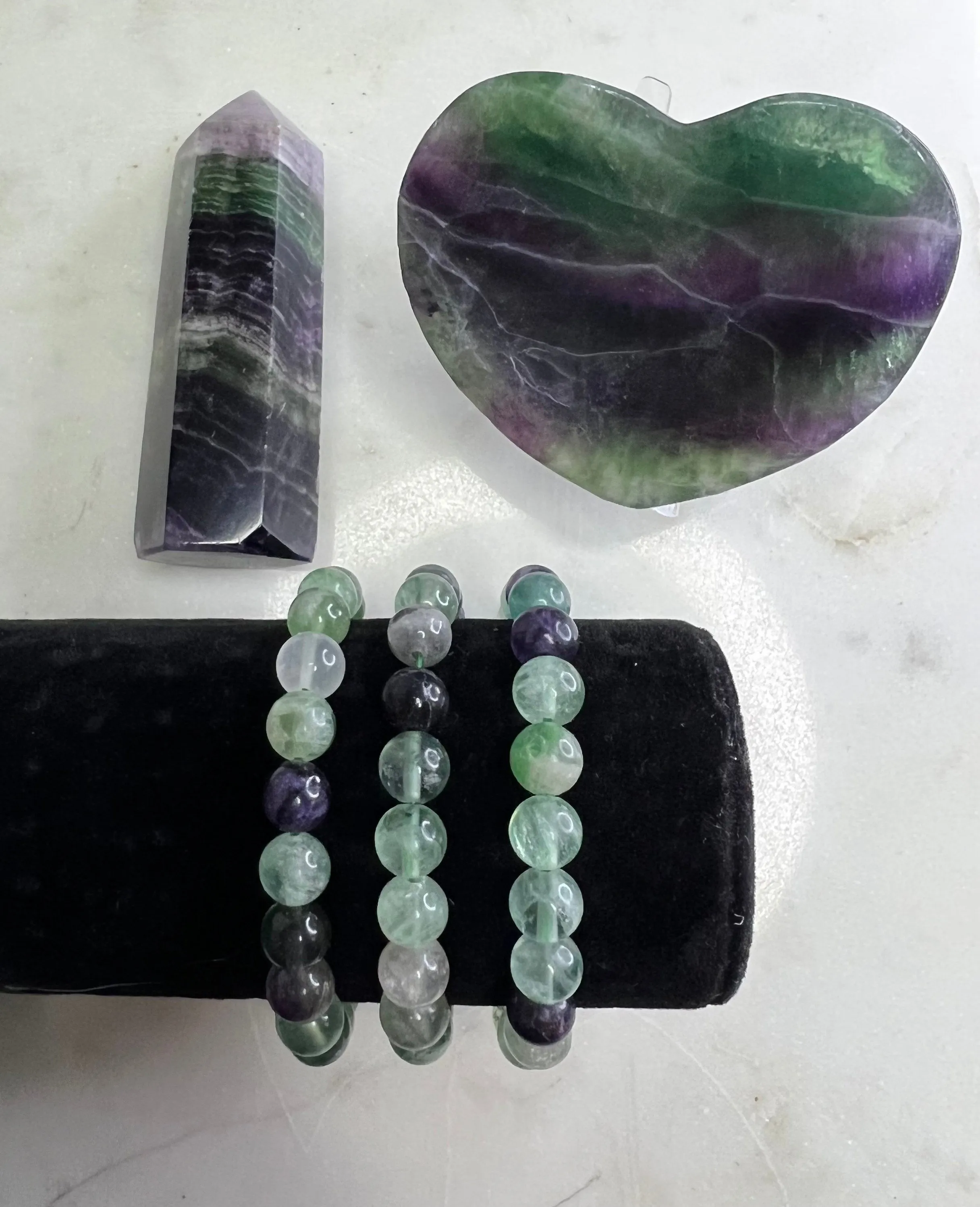 Fluorite bracelet 5 piece set