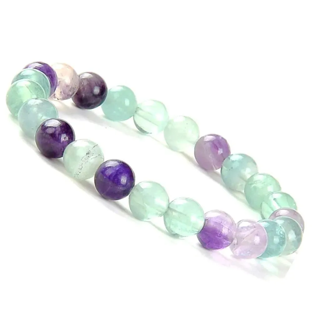 Fluorite Crystal  Beaded Bracelets
