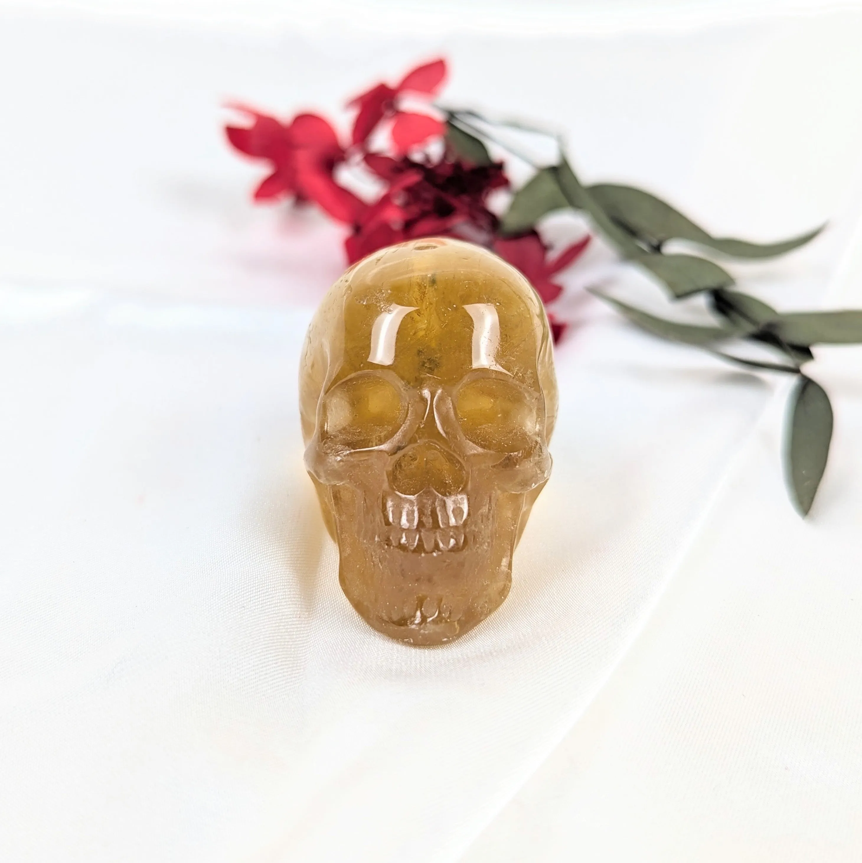 Fluorite Crystal Skull Incense Holder G