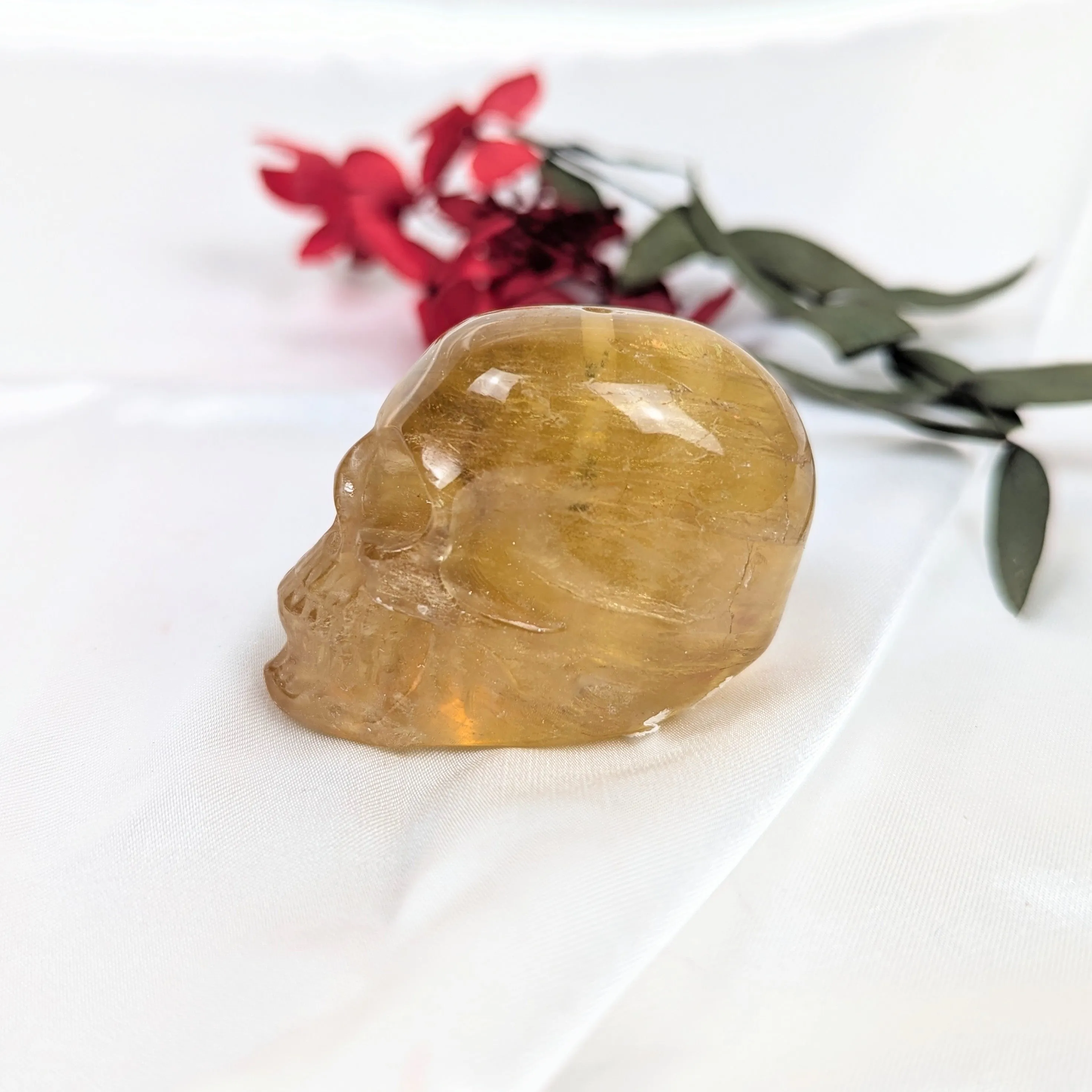 Fluorite Crystal Skull Incense Holder G
