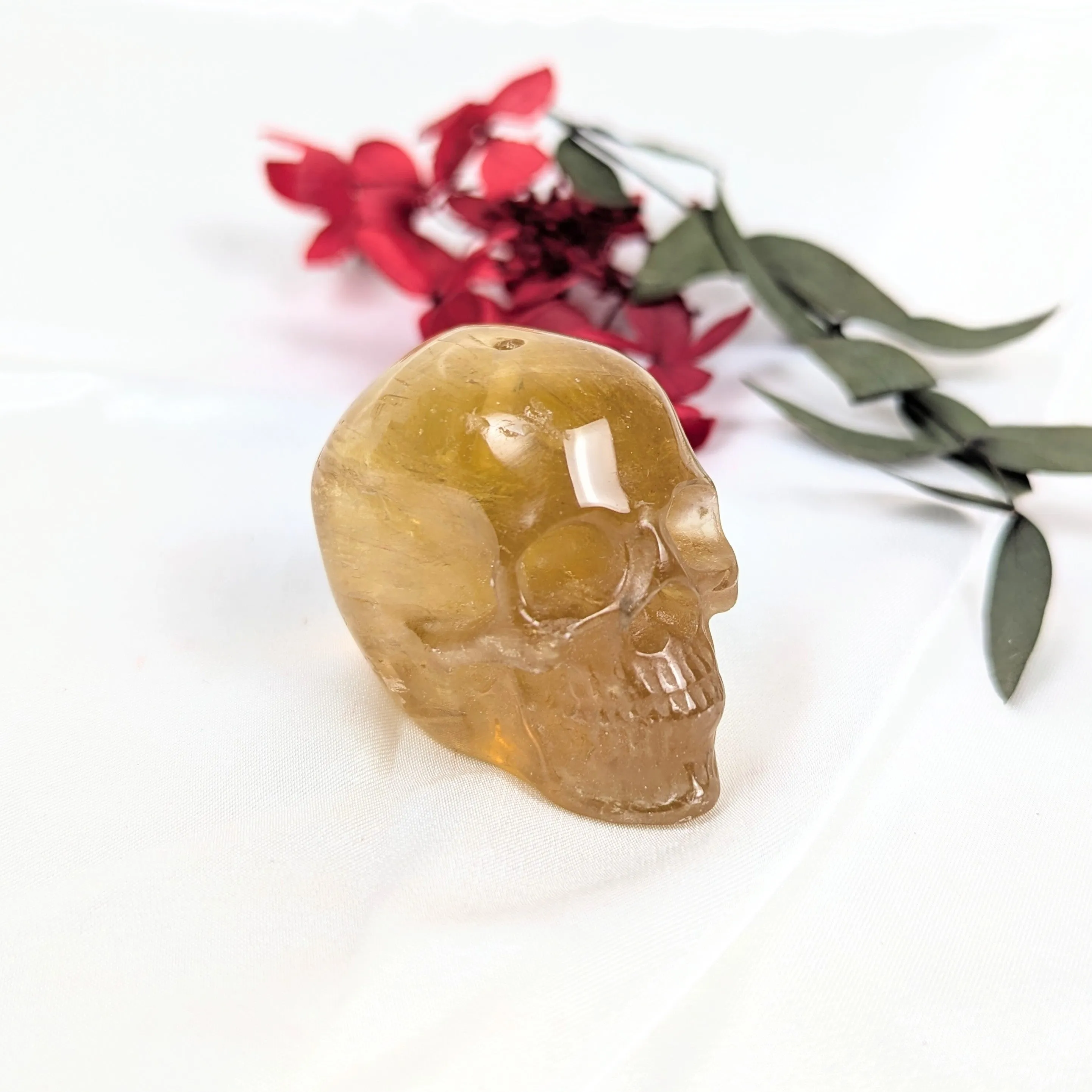 Fluorite Crystal Skull Incense Holder G