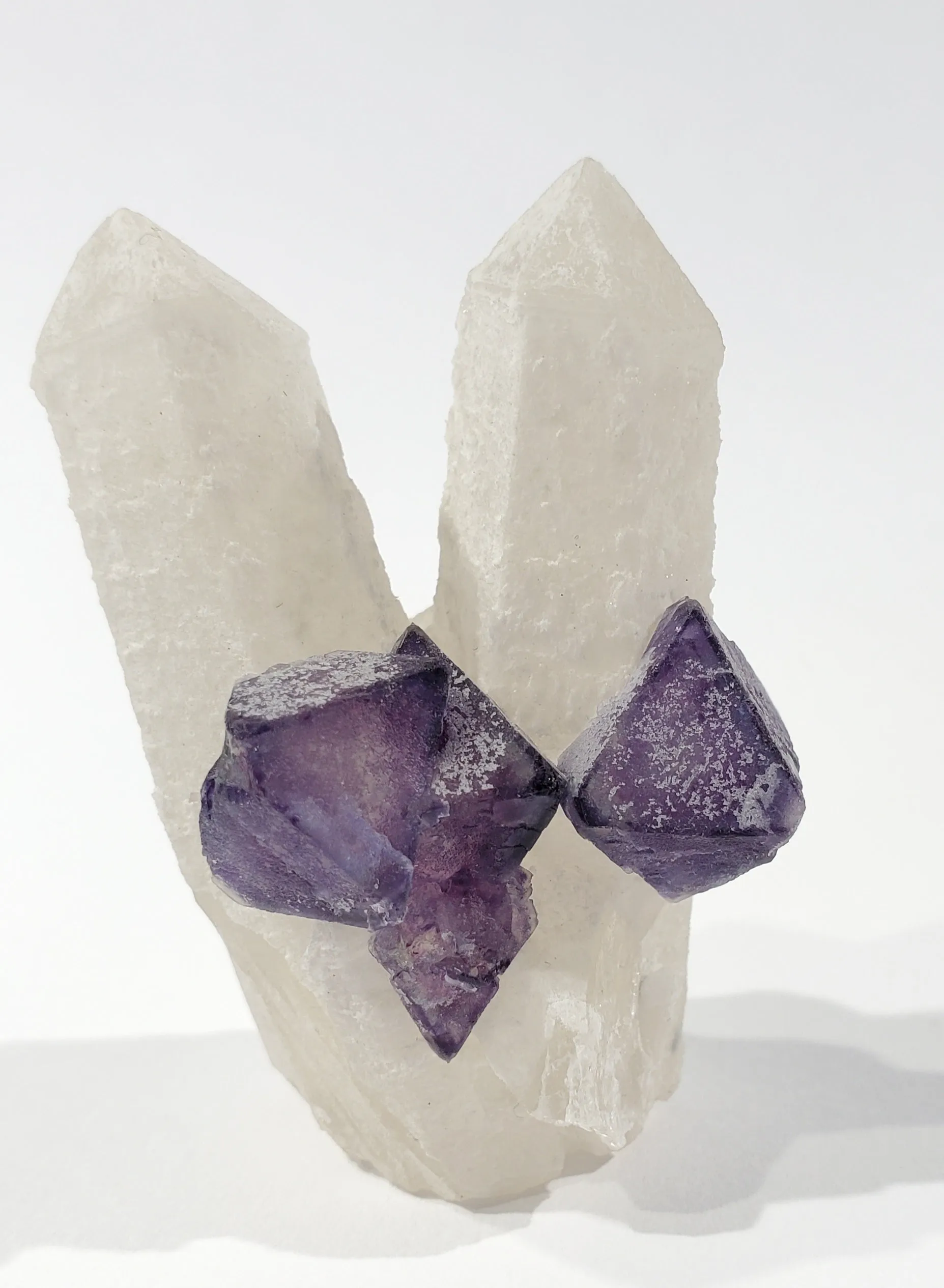 Fluorite on Quartz (China)