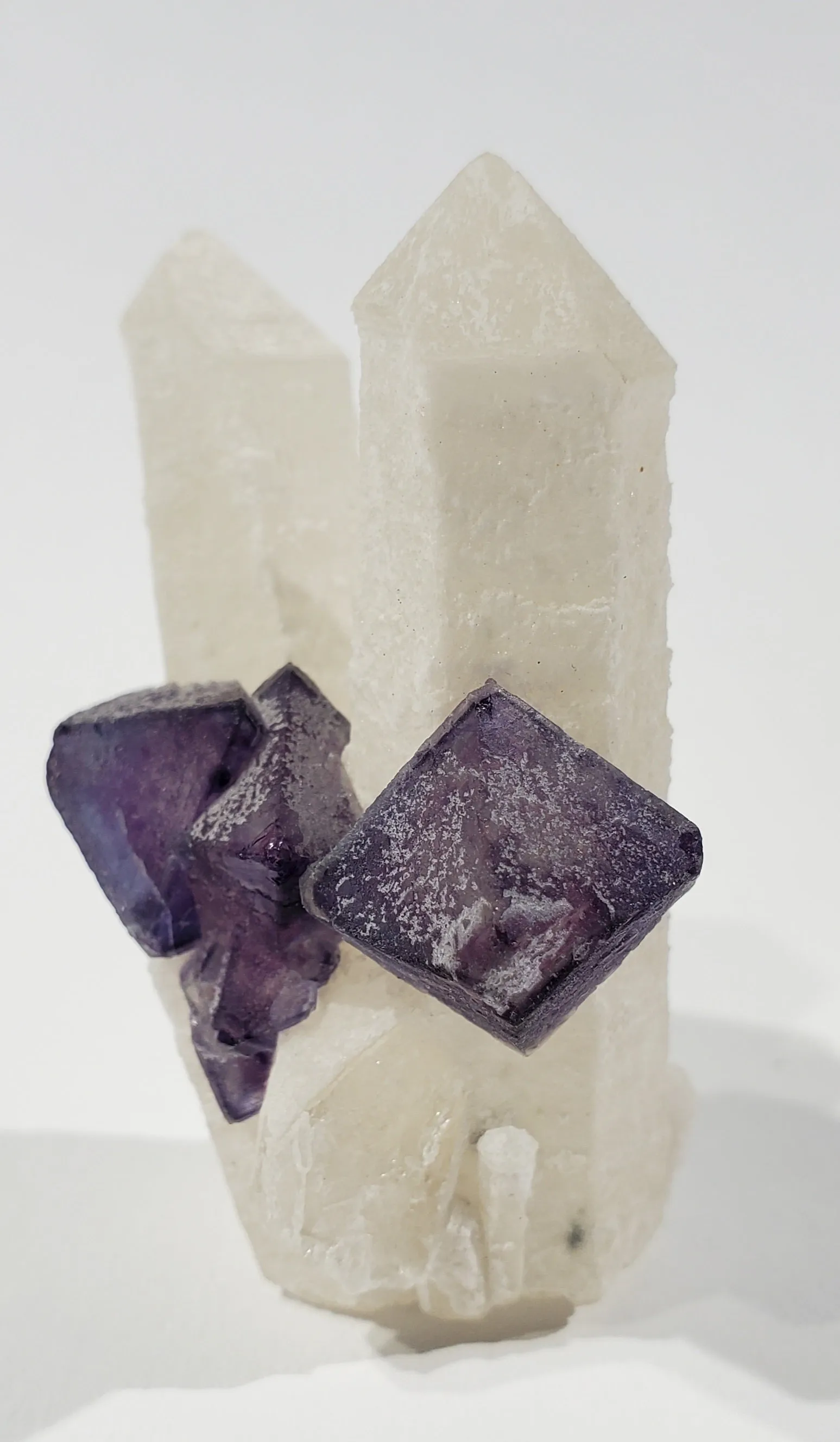Fluorite on Quartz (China)