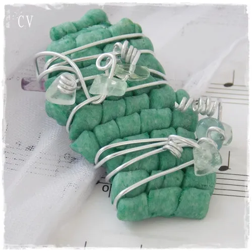 Fluorite Polymer Clay Brooch