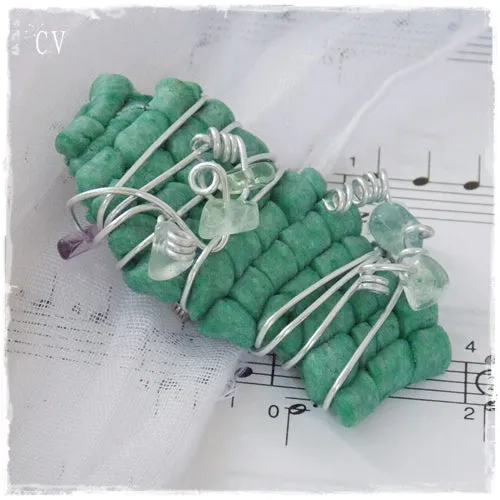 Fluorite Polymer Clay Brooch