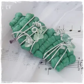 Fluorite Polymer Clay Brooch