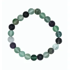 Fluorite Solid Bead Stretch Bracelet