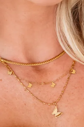 Fly like a Butterfly Necklace - Gold