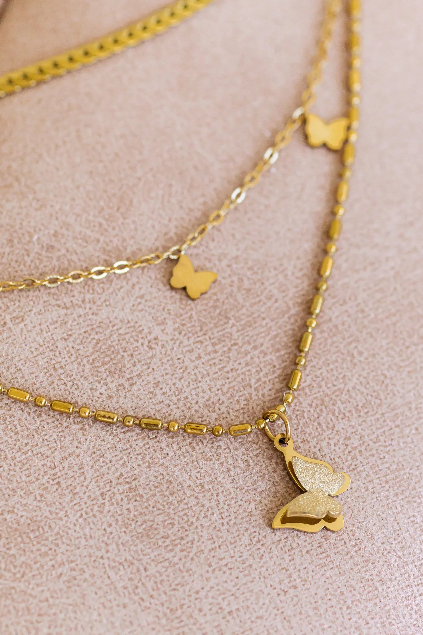 Fly like a Butterfly Necklace - Gold